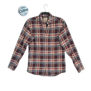 Red Head Men's Flannel Shirt S Plaid Long Sleeve 100% Cotton Button Up Casual